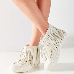 Converse All Star Fringe High-Top Leather Sneaker